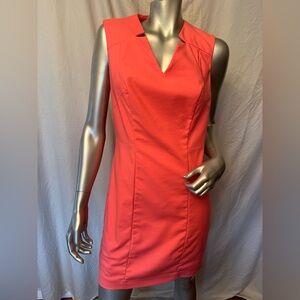 Willow & Thread Coral Sleeveless V-neck Sheath Dress Sz 5
